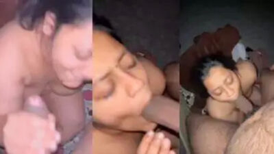 Desi Cute Girl giving blowjob to Boyfriend