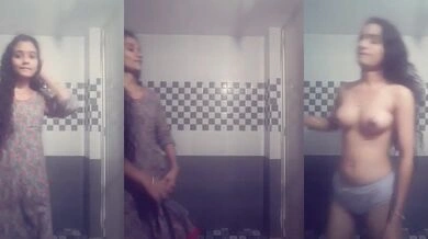 Bhojpuri bihari girl striptease and nude mms in bathroom
