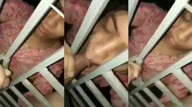 Desi girl secretly sucking neighbour cock from window